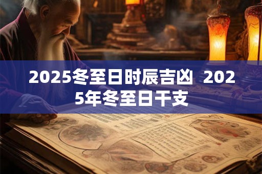 2025冬至日时辰吉凶  2025年冬至日干支