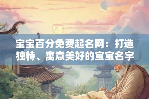 宝宝百分免费起名网:打造独特、寓意美好的宝宝名字! 宝宝百分免费起名网:打造独特、寓意美好的宝宝名字!