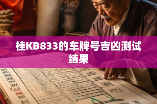 桂KB833的车牌号吉凶测试结果