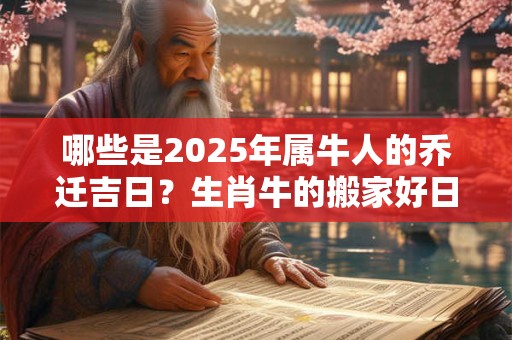 哪些是2026年属牛人的乔迁吉日？生肖牛的搬家好日子
