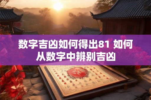 数字吉凶如何得出81 如何从数字中辨别吉凶