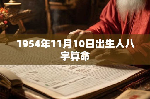 1954年11月10日出生人八字算命