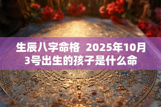 生辰八字命格  2025年10月3号出生的孩子是什么命