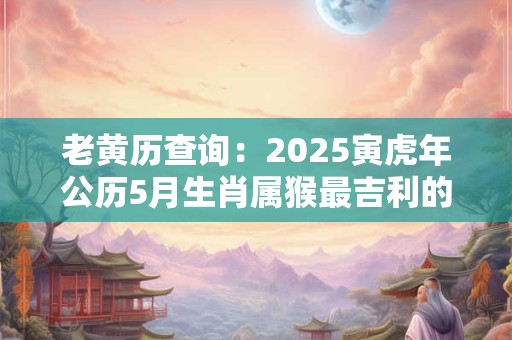 老黄历查询：2025寅虎年公历5月生肖属猴最吉利的装修日期