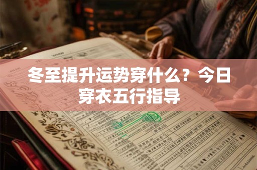 冬至提升运势穿什么？今日穿衣五行指导
