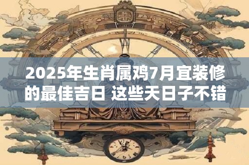 2025年生肖属鸡7月宜装修的最佳吉日 这些天日子不错