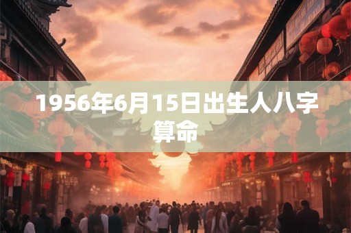1956年6月15日出生人八字算命