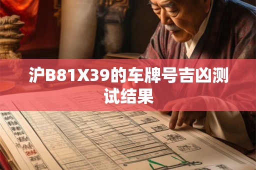 沪B81X39的车牌号吉凶测试结果