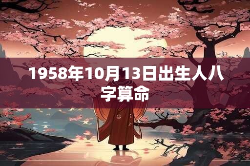 1958年10月13日出生人八字算命