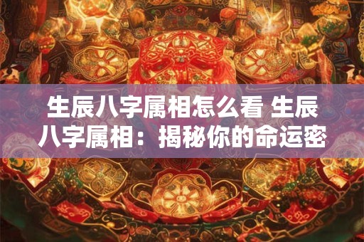 生辰八字属相怎么看 生辰八字属相：揭秘你的命运密码