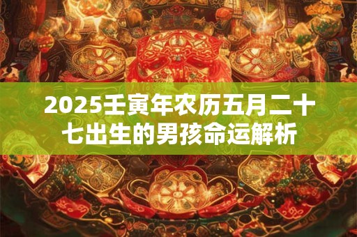 2025壬寅年农历五月二十七出生的男孩命运解析