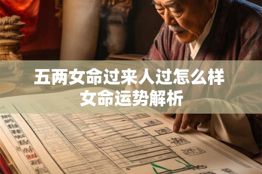 五两女命过来人过怎么样 女命运势解析