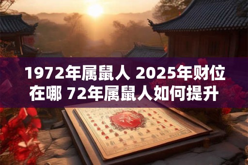 1972年属鼠人 2025年财位在哪 72年属鼠人如何提升财运