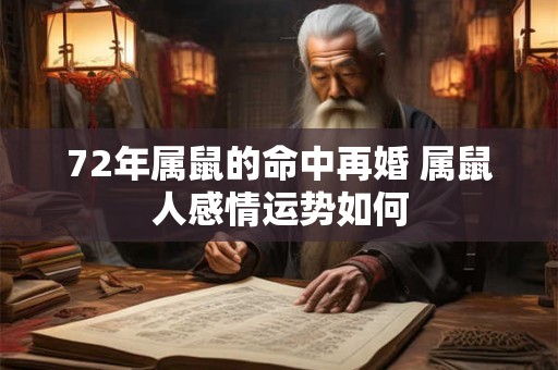 72年属鼠的命中再婚 属鼠人感情运势如何
