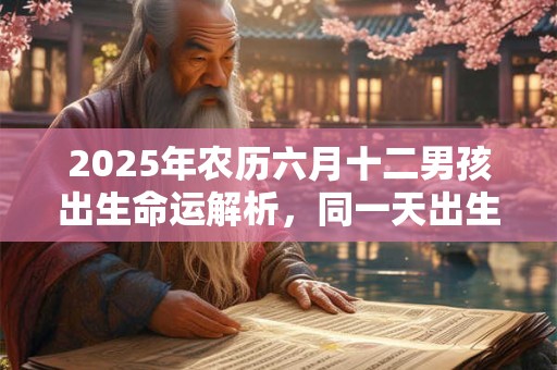 2025年农历六月十二男孩出生命运解析，同一天出生的名人