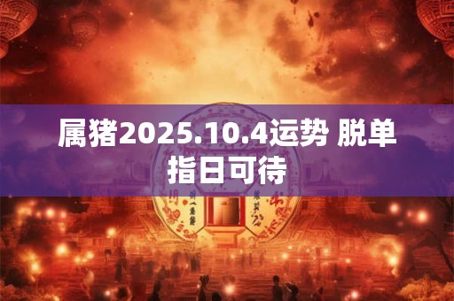 属猪2025.10.4运势 脱单指日可待
