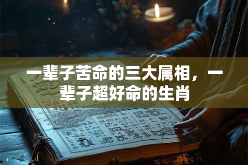 一辈子苦命的三大属相，一辈子超好命的生肖