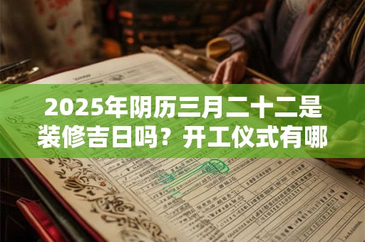 2025年阴历三月二十二是装修吉日吗?开工仪式有哪些流程 2025年阴历三月二十二是装修吉日吗?开工仪式有哪些流程