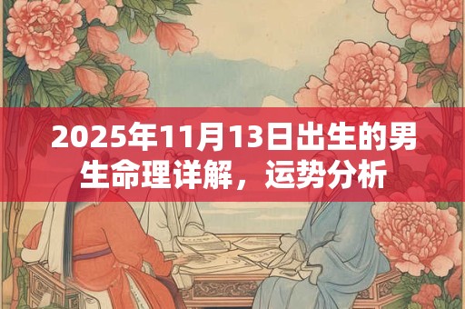 2025年11月13日出生的男生命理详解，运势分析