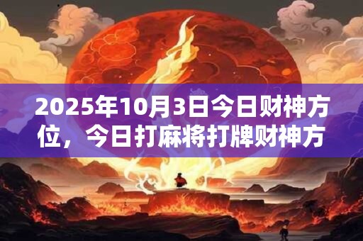 2025年10月3日今日财神方位,今日打麻将打牌财神方位 2025年10月3日今日财神方位,今日打麻将打牌财神方位