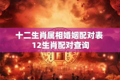 十二生肖属相婚姻配对表 12生肖配对查询