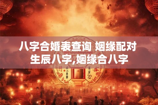 八字合婚表查询 姻缘配对 生辰八字,姻缘合八字