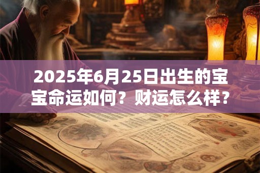 2025年6月25日出生的宝宝命运如何?财运怎么样? 2025年6月25日出生的宝宝命运如何?财运怎么样?