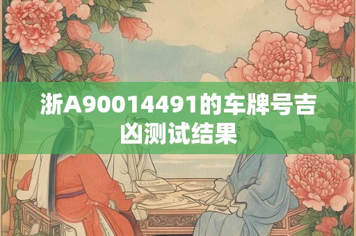 浙A90014491的车牌号吉凶测试结果