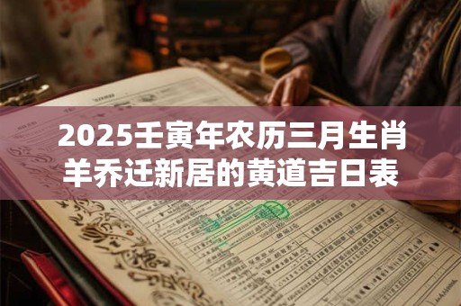 2025壬寅年农历三月生肖羊乔迁新居的黄道吉日表