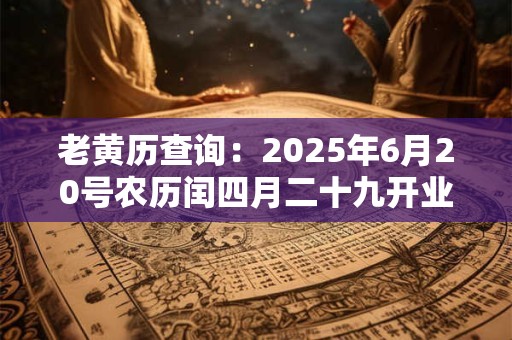 老黄历查询：2025年6月20号农历闰四月二十九开业好吗