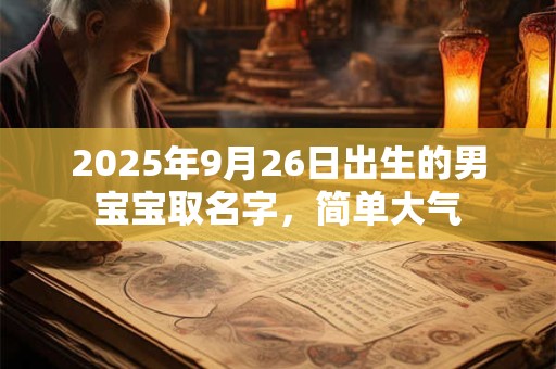 2025年9月26日出生的男宝宝取名字，简单大气