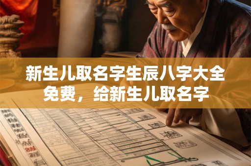 新生儿取名字生辰八字大全免费,给新生儿取名字 新生儿取名字生辰八字大全免费,给新生儿取名字