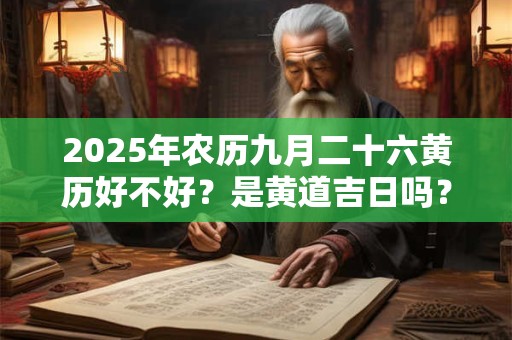 2025年农历九月二十六黄历好不好？是黄道吉日吗？