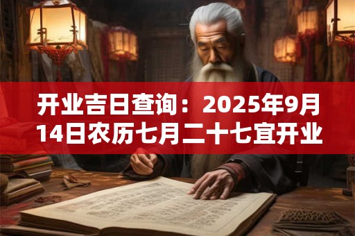 开业吉日查询：2025年9月14日农历七月二十七宜开业吗
