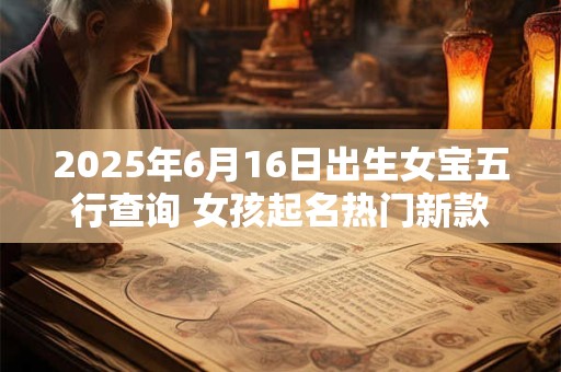 2025年6月16日出生女宝五行查询 女孩起名热门新款