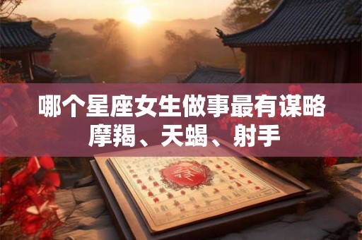 哪个星座女生做事最有谋略 摩羯、天蝎、射手