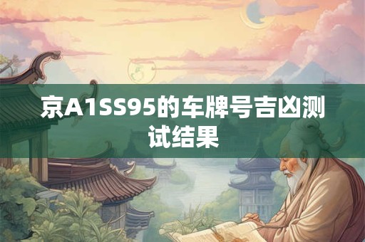 京A1SS95的车牌号吉凶测试结果