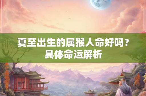 夏至出生的属猴人命好吗？具体命运解析