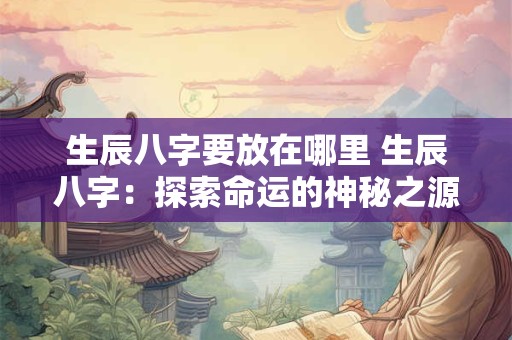 生辰八字要放在哪里 生辰八字：探索命运的神秘之源