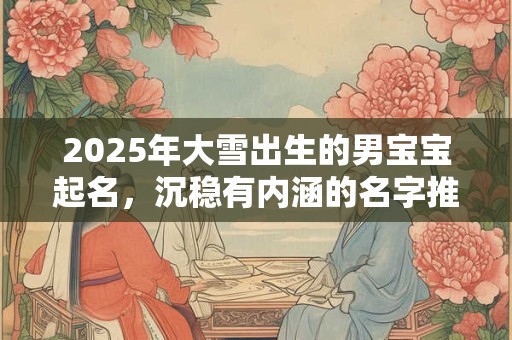 2025年大雪出生的男宝宝起名，沉稳有内涵的名字推荐