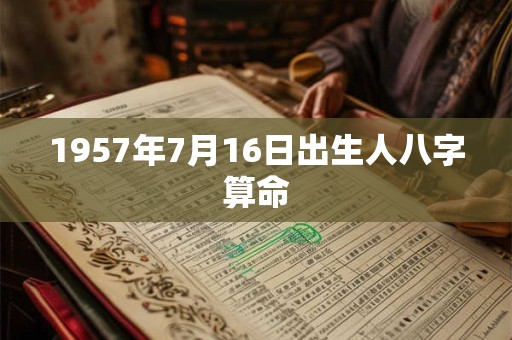 1957年7月16日出生人八字算命 1957年7月16日出生人八字算命