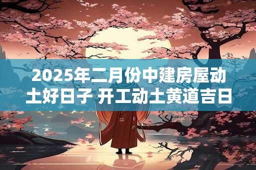2025年二月份中建房屋动土好日子 开工动土黄道吉日