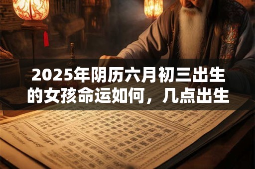 2025年阴历六月初三出生的女孩命运如何，几点出生吉利？