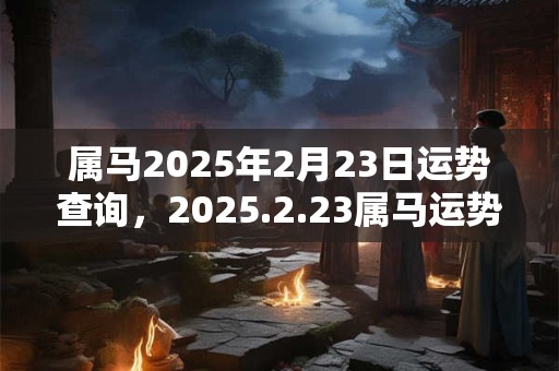 属马2025年2月23日运势查询，2025.2.23属马运势分析