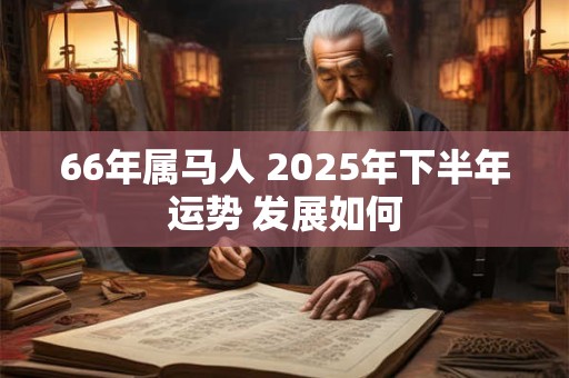 66年属马人 2025年下半年运势 发展如何