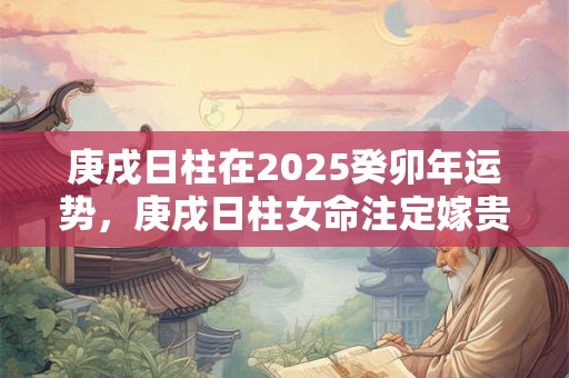 庚戌日柱在2025癸卯年运势，庚戌日柱女命注定嫁贵夫