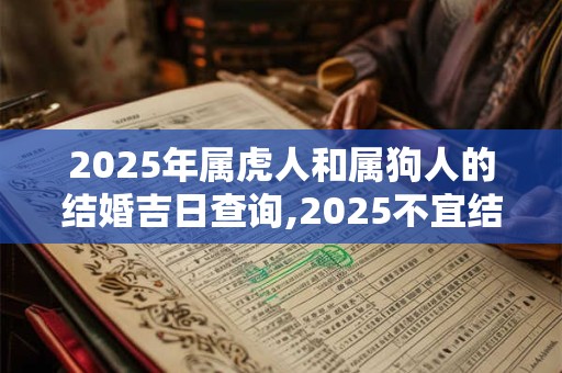 2025年属虎人和属狗人的结婚吉日查询,2025不宜结婚的生肖有哪些