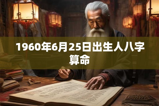 1960年6月25日出生人八字算命