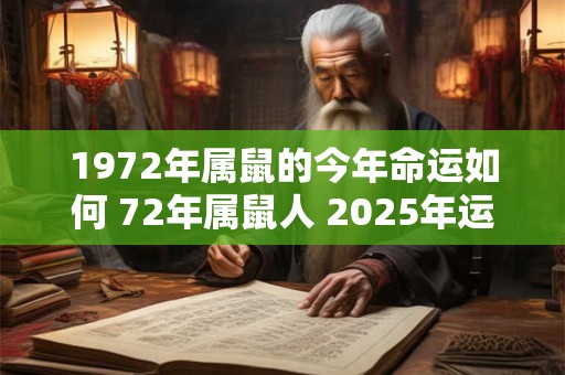 1972年属鼠的今年命运如何 72年属鼠人 2025年运势怎么样