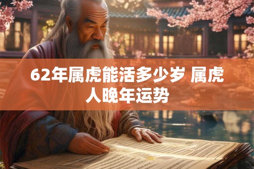 62年属虎能活多少岁 属虎人晚年运势